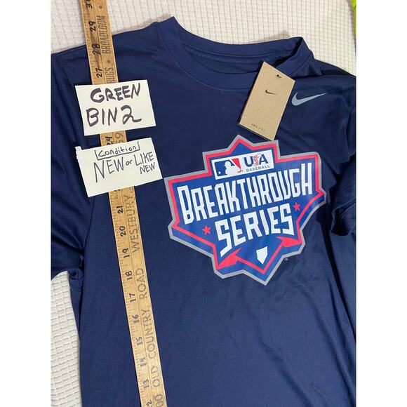 Nike Large Blue Shirt USA Baseball Breakthrough Series Short Sleeve Dri-Fit NWT - Picture 2 of 9